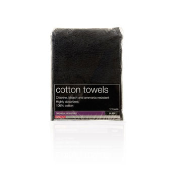 Salon Services Bleach Resistant Towel Black Pack of 12