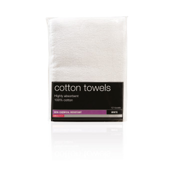 Salon Services Non-Bleach Resistant Towel White Pack of 12